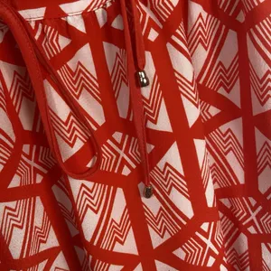 Leifsdottir Anthropologie Catalyst Red Orange White Silk Tunic‎ Dress Size 0 thumbnail 5