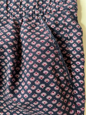 Gap Cropped Paperbag Waist Pants Navy Print Tie Waist Size 8 Capri thumbnail 7