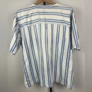 Vintage Erika Blues White Blue Striped Chambray Short Sleeve Button Up Shirt‎ thumbnail 5
