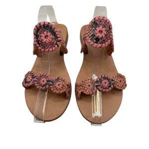 Jack Rogers Lauren Snake Embossed Sandals Women 8 Pink Snakeskin Leather Slip On thumbnail 4
