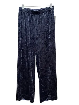 A New Day Crushed Velvet Wide Leg Pants Navy Blue Women’s Size Small Pull On NWT thumbnail 3