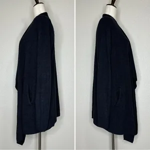 Barefoot Dreams Cozychic Lite Black Open Front Cardigan, Size S/M thumbnail 7