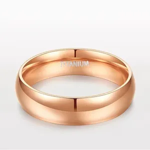 Women’s Luxury Titanium Steel Rose Golden Minimalist 6mm Band Size 7 thumbnail 5