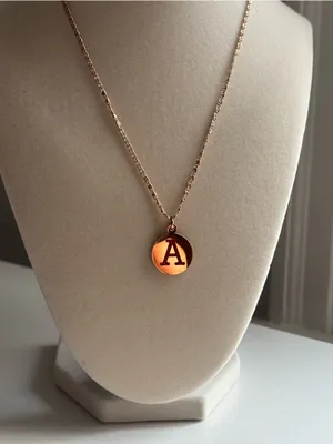 Gold Initial Necklace Letter A Pendant Minimal Dainty Personalized Jewelry thumbnail 4
