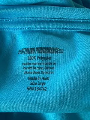 Sterling Performance women's blue short sleeve v-neck t-shirt size large thumbnail 6
