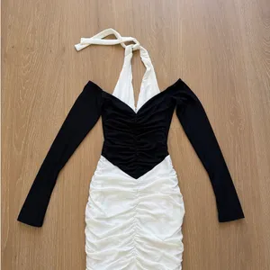 Outcast Maxi Dress Halter Tahiti Size S Black White thumbnail 2