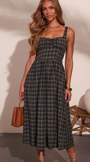 Vici Meradeth Plaid Midi Dress Size XS NWOT thumbnail 1