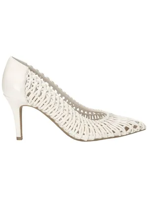 NWT INC International Concepts Zitah Woven Pointed Toe Pumps White Woven 9M thumbnail 2
