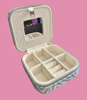 Milly blue and white jewelry travel case organizer box thumbnail 1