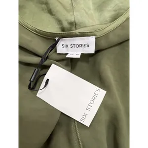Six Stories Sage Green Satin Wrap Maxi Dress Women UK 22 Flutter Sleeve NWT $199 thumbnail 13