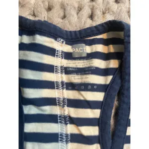 Pact racer back striped blue tank size small thumbnail 4