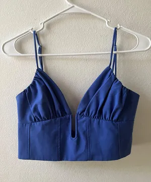ZARA Blue Corset Top thumbnail 1