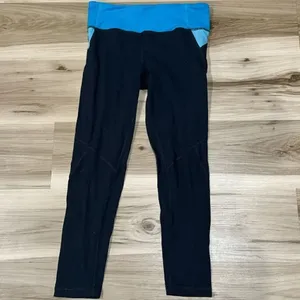 Lululemon Navy Blue Cropped Leggings Women’s 6 thumbnail 3