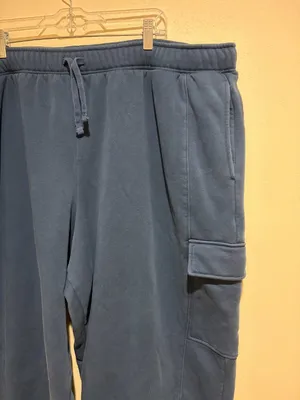 Girlfriend Collective Cargo Sweatpants Blue Straight Leg thumbnail 5