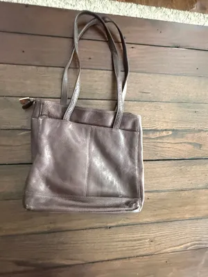 Vintage Dockers Brown Leather Bag Classic Structured Tote thumbnail 5