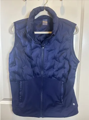 Calia Navy Cold Dash Run‎ Slim Puffer Vest Running Reflective Size Large Active thumbnail 1