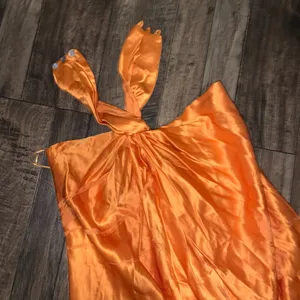 Zara Woman Collection Orange Jacquard Halter boho Dress NWT party resort 189$ thumbnail 12