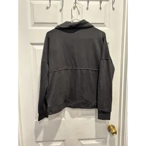 Anthro Wilo The Label Womens M Charcoal Gray Quarter Zip Pullover Sweatshirt thumbnail 5