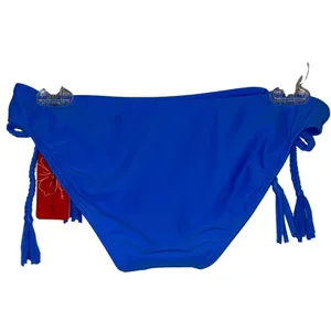 NWT Gossip Bikini Bottom Small | Blue‎ Braided Tie Side Tassel Swim Bottom thumbnail 2