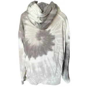 Old Navy Womens‎ Grey White Tie Dye Spiral Hoodie Sweatshirt Size M thumbnail 4