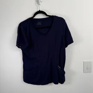 Jaanuu Princess‎ Seams V-Neck Scrub Top Cesi Slim Leg Navy Blue READ Women XL/LT thumbnail 3
