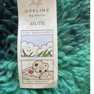 Aerie OFFLINE Green Black Plaid Quarter Zip Fleece‎ Pullover XXL/TTG thumbnail 4