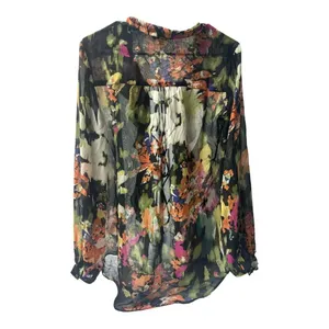 CAbi Floral Ruffle Tie Front Sheer Blouse // Size Small thumbnail 11