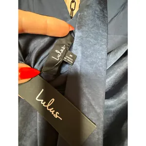 NWT Lulus Zimri Navy Satin Halter Mini Dress Party Wedding Cocktail Classy Sz S thumbnail 6