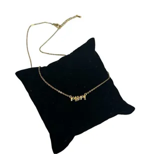 Gold “mom” nameplate necklace 16” | mothers Day gift, birthday gift holiday gif thumbnail 1