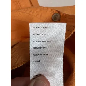 We The Free Free People Mackenzie Poplin Orange Button Down Shirt Raw Seam thumbnail 9