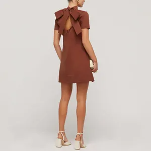 Staud Mini Ilana Dress in Clove Brown S thumbnail 5
