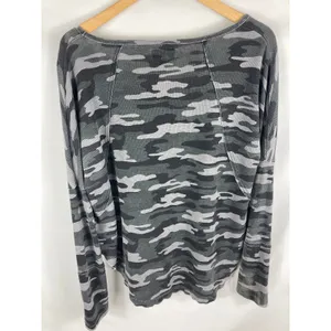 Lucky Brand Camo Thermal Waffle Long Sleeve Top Size Large thumbnail 4