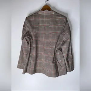 Loft Outlet Black Beige Orange Plaid Blazer Double Busted Size‎ 16 thumbnail 2