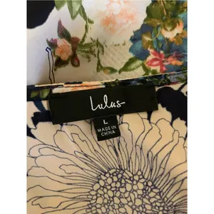 Lulus Navy Floral Long Sleeve Wrap Maxi Dress Romantic Wedding Guest L thumbnail 5