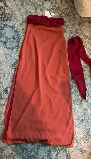 Maxi dress  orange and maroon thumbnail 1