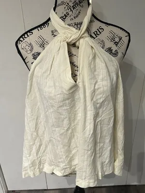 Universal Thread Cream Sleeveless Halter Blouse thumbnail 1