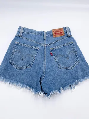 Levi's High Waisted Mom Shorts Size 24 Distressed Denim Cotton Frayed Hem Retro thumbnail 8