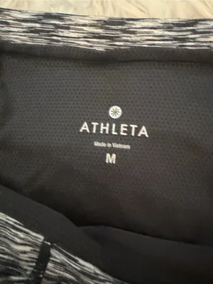 Athleta Run Skort Black Gray Marled Athletic Running Tennis Skirt Shorts M thumbnail 3