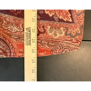 Chicos 2 US Large Paisley Knit Top Orange Purple Metallic Dolman Sleeve 3/4 Chic thumbnail 6