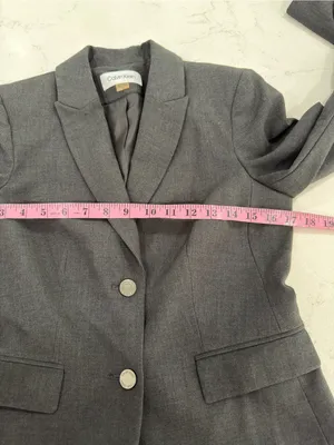 Calvin Klein Charcoal Gray Tailored Two-Button Blazer thumbnail 8