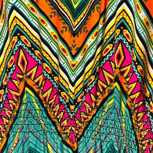 NWOT L/XL Winwin Colorful Chevron Adjustable Tie Blouse/Mini Dress/Coverup thumbnail 3