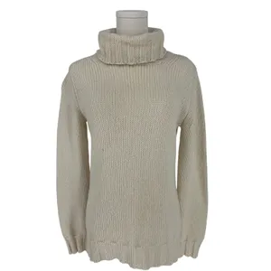 Incentive Cashmere Ivory Chunky Knit Turtleneck Sweater Made Italy Size S thumbnail 2