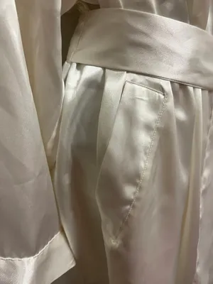 Victoria’s Secret White 3/4 Length Satin Robe thumbnail 5