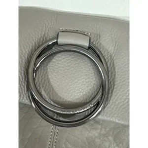 Vince Camuto Grey‎ Pebbled Leather Crossbody Bag Ring Detail Adjustable Strap thumbnail 13
