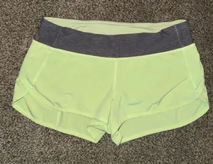 Lululemon Speed Up Mid-Rise Running Shorts Neon Lime Green and Heathered Grey thumbnail 1