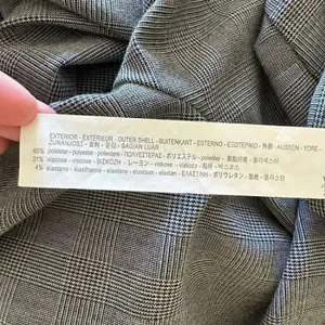 Zara Basic Gray Plaid Ruffle Pockets High Waist Straight Leg Pants SZ S #2010 thumbnail 12