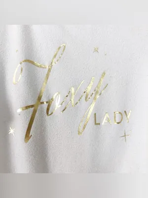 Wildfox Foxy Lady White Crewneck Fleece Sweatshirt Gold Foil Text XS Women’s thumbnail 3