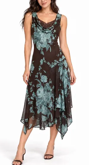 Vintage Y2k Connected Apparel Floral Beaded Dress S Whimsigoth Fairycore 90s thumbnail 1