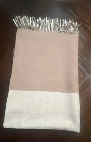 Cashmere - Firenze - Brown and Beige Colorblock Pattern Fringe Scarf thumbnail 6