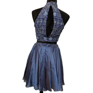 Sherri Hill 2 Piece Chiffon Skirt/Embellished Top Blue Size 6 Style 51296 Formal thumbnail 2